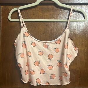 Peach cute crop tank